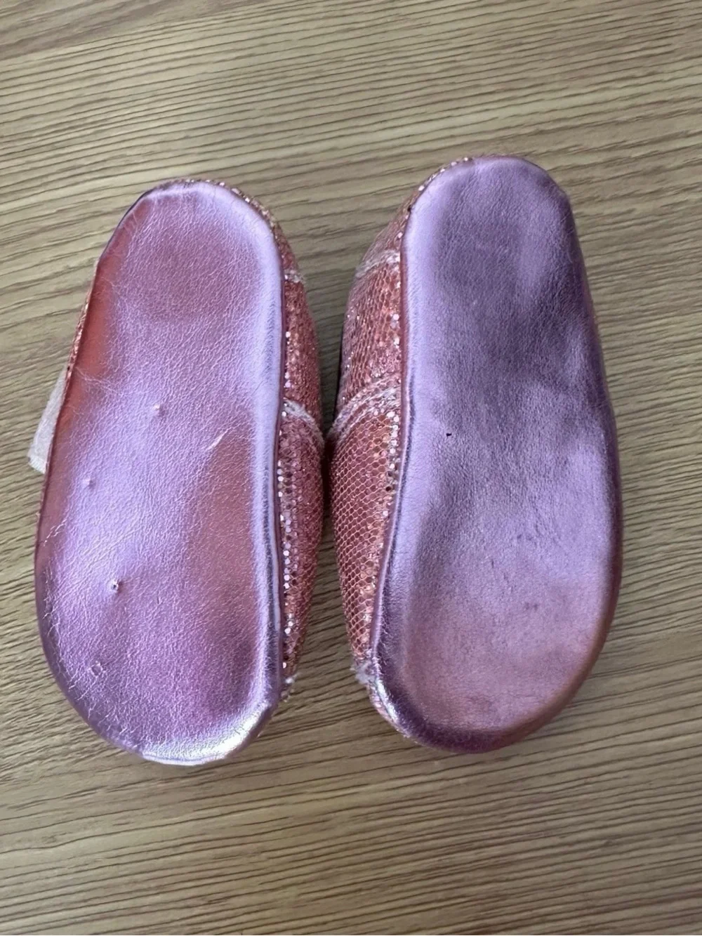 First Steps Pink Glitter Hook & Loop Slip On Shoes 6/9 Months Baby Shoes Cute